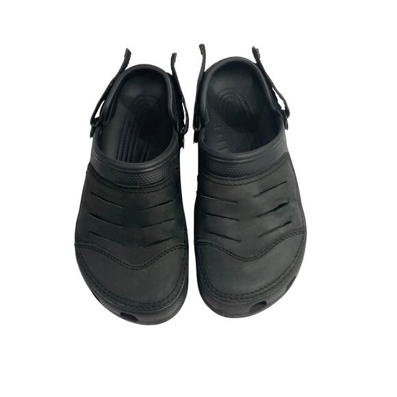 Crocs Men\'s Yukon Vista II‎ Black Clogs Sandals Size 11 comfort rubber leather main image 8